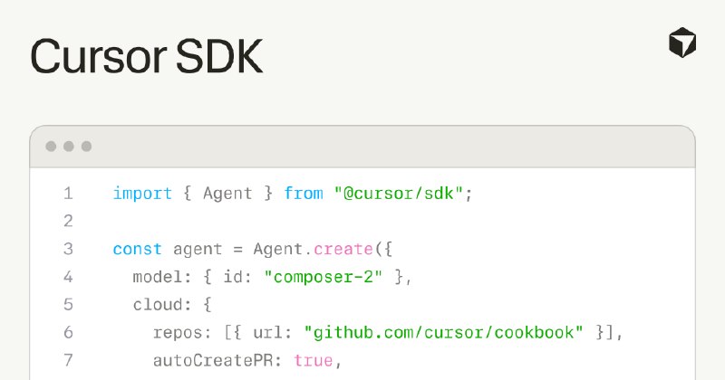 Build programmatic agents with the Cursor SDK · Cursor